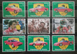 BC591, Guineea 1998, set colita+serie-masini, Ferrari, piloti, Nestampilat