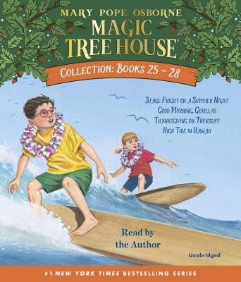 Magic Tree House Collection Books 25-28: #25 Stage Fright on a Summer Night; #26 Good Morning, Gorillas; #27 Thanksgiving on Thursday; #28 High Tide i foto