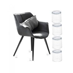 Set protectii anti-zgarieturi picioare scaun 19mm transparente
