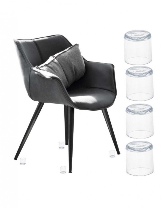 Set protectii anti-zgarieturi picioare scaun 19mm transparente
