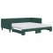 Pat de zi cu extensie si saltele verde inchis 100x200cm catifea