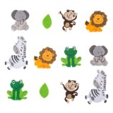 Set Autocolante Animale, 12 Bucăți, Multicolor, Material P&acirc;slă, Oem