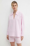 R&eacute;sum&eacute; bluza din bumbac VictoriaRS Shirt femei, culoarea roz, neted, 19610951