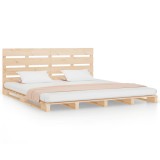 Cumpara ieftin Cadru de pat fara saltea, 200x200 cm, lemn masiv pin