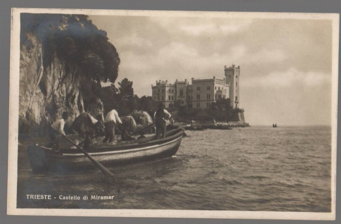 CPIB 23914 CARTE POSTALA - TRIESTE, CASTELUL MIRAMAR, CIRCULATA, 1925, STAMPILA, TIMBRE
