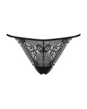 Chilot tanga din dantela fina cu motive florale Intensa thong, Obsessive, black