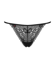 Chilot tanga din dantela fina cu motive florale Intensa thong, Obsessive, black
