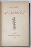 ANALECTA par PAUL VALERY , 1935 , EXEMPLAR 814 DIN 4000
