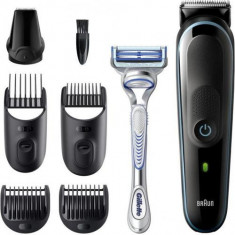 Kit de ingrijire multifunctional 7-in-1 Aparat de tuns barba BRAUN MGK3342, 5 accesorii + Aparat de ras Gillette SkinGuard Sensitive