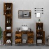 VidaXL Set mobilier de baie, 3 piese, stejar fumuriu, lemn prelucrat 3185610