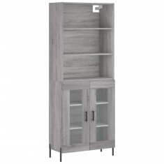 Dulap inalt, gri sonoma, 69,5x34x180 cm, lemn compozit