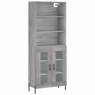 Dulap inalt, gri sonoma, 69,5x34x180 cm, lemn compozit foto
