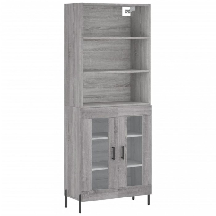 Dulap inalt, gri sonoma, 69,5x34x180 cm, lemn compozit