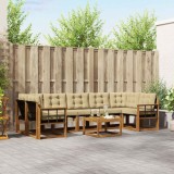 Cumpara ieftin Set de canapele de exterior 8 buc. 7-Locuri Natural si Bej