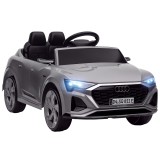 AIYAPLAY Mașină electrică pentru copii sub licență Audi Q8 e-tron Sportback 12V, telecomandă, faruri, muzică, claxon, 3-4 ani, Gri | Aosom Romania