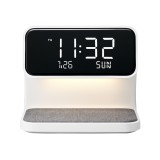 Cumpara ieftin Ceas desteptator digital LED cu incarcare wireless, afisaj temperatura, iluminare ambientala si functie snooze &ndash; Design modern pentru birou sau dormit