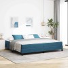 VidaXL Pat boxspring cu saltea Albastru &icirc;nchis 200 x 200 cm Catifea 3398717