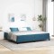 vidaXL Pat boxspring cu saltea Albastru &icirc;nchis 200 x 200 cm Catifea 3398717