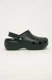 Crocs papuci Classic Platform Clog femei, culoarea negru 207989