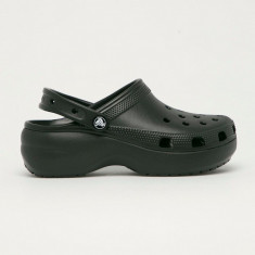 Crocs papuci Classic Platform Clog femei, culoarea negru 207989