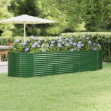 vidaXL Strat &icirc;nălțat grădină 322x100x68 cm oțel galvanizat 319068