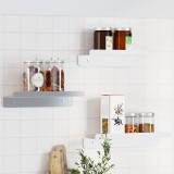 Set 3 Rafturi Perete vidaXL Argintii, Oțel Inoxidabil, Design Modern, Montare Ușoară, 30/35/40 cm, Capacitate 4-8 kg