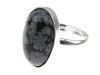 Inel Argint 925 Reglabil Obsidian Fulg-de-Nea 18x13mm, Piatră Semiprețioasă Naturală, 4.07 grame