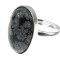Inel argint reglabil cu obsidian fulg-de-nea 18x13 MM