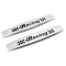 Set 2 x Embleme auto metalice, autoadezive, model &bdquo;RACING&rdquo;, finisaj Crom, dimensiune, 10 x 1,5 cm