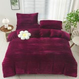 Cumpara ieftin Lenjerie de pat dublu cocolino,4 piese.cearceaf normal,dungi,mov-92688