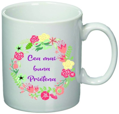 Cana alba personalizata &amp;quot;Cea mai buna Prietena&amp;quot;, INOVATIX&amp;reg;. 330ml foto