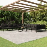 VidaXL Set mobilier de grădină cu perne, 11 piese, antracit, aluminiu 3107828