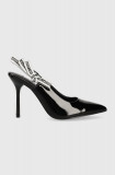 Cumpara ieftin Karl Lagerfeld stilettos de piele SARABANDE culoarea negru, KL30908