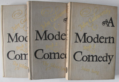 A MODERN COMEDY by JOHN GALSWORTHY , VOLUMELE I - III , 1976 foto