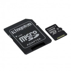 Card memorie Kingston microSDXC, 128GB, Canvas Select 80R, clasa 10 UHS-I (SDCS/128GB) + adaptor foto