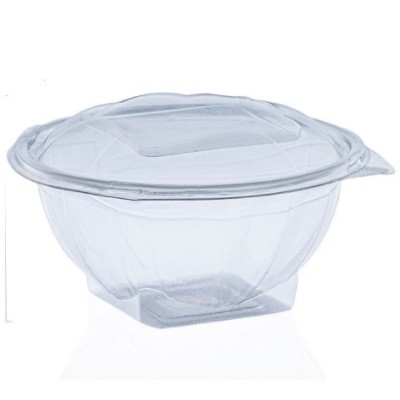 Caserola Plastic Diamant cu Capac Bombat, 1000ml, Set 100 buc foto