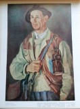 Plansa reproducere Corina Lecca Minerul evidențiat Bodre Adrian lucrare propaganda 30x24 cm