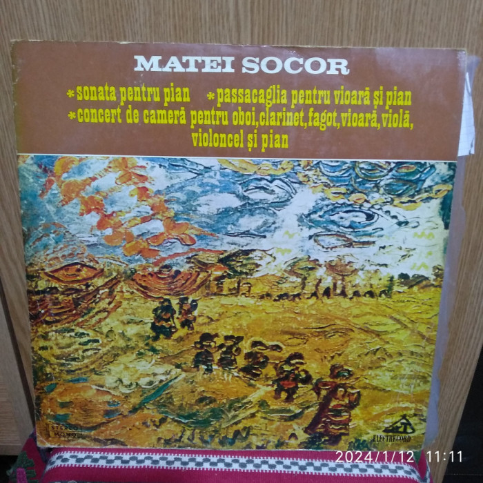 -Y- MATEI SOCOR - SONATA PENTRU PIAN - DISC VINIL LP