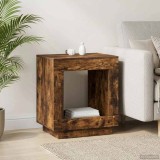 vidaXL Masă laterală Stejar fumuriu 60 x 40 x 65 cm Lemn prelucrat 899899