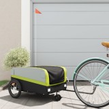 VidaXL Remorcă pentru biciclete, negru și verde, 45 kg, fier