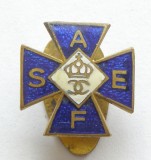 T678 INSIGNA REGALISTA A.E.F.S. PERIOADA ANILOR 1930 REGELE CAROL II, Romania 1900 - 1950