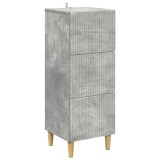 vidaXL Dulap cu sertare Gri Beton 33 x 34,5 x 90 cm Lemn prelucrat 894618