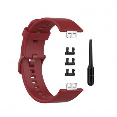 Curea Bratara Edman pentru Huawei Watch Fit, siliconica, Visiniu