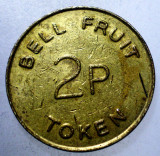 7.820 JETON MAREA BRITANIE ANGLIA BELL FRUIT 2P TOKEN 20mm