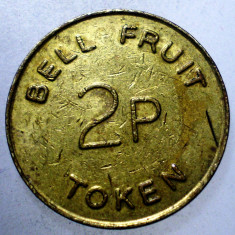 7.820 JETON MAREA BRITANIE ANGLIA BELL FRUIT 2P TOKEN 20mm