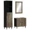 Gossi set mobilier de baie, 3 piese, lemn masiv de mango