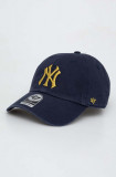 47brand șapcă de baseball din bumbac MLB New York Yankees culoarea albastru marin, cu imprimeu, 47 Brand