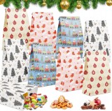 Set de 24 pungi, 24 stickere, 24 cleme si o sfoara pentru Craciun Thexiu, hartie/lemn/textil, multicolor, 12 x 8 x 22 cm