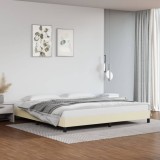Cumpara ieftin Cadru de pat, crem, 200x200 cm, piele ecologică