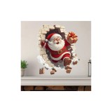 Cumpara ieftin Sticker/Autocolant Craciun Moc Craciun 3D 35x40cm - 665300